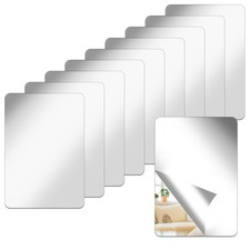 10 Pcs Rectangular Wall Mirrors Shatter Proof Plastic Mirror 4 x 6Inch Acryli...