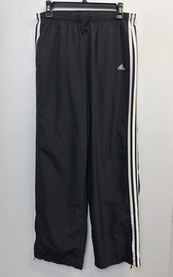 Adidas Track Pants Mens Sz Large AZF001 3-Stripe Black/White Windbreaker Lined