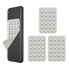 3Pcs Silicone Suction Phone Case Mount, Sticky Grip Holder, Light Gray
