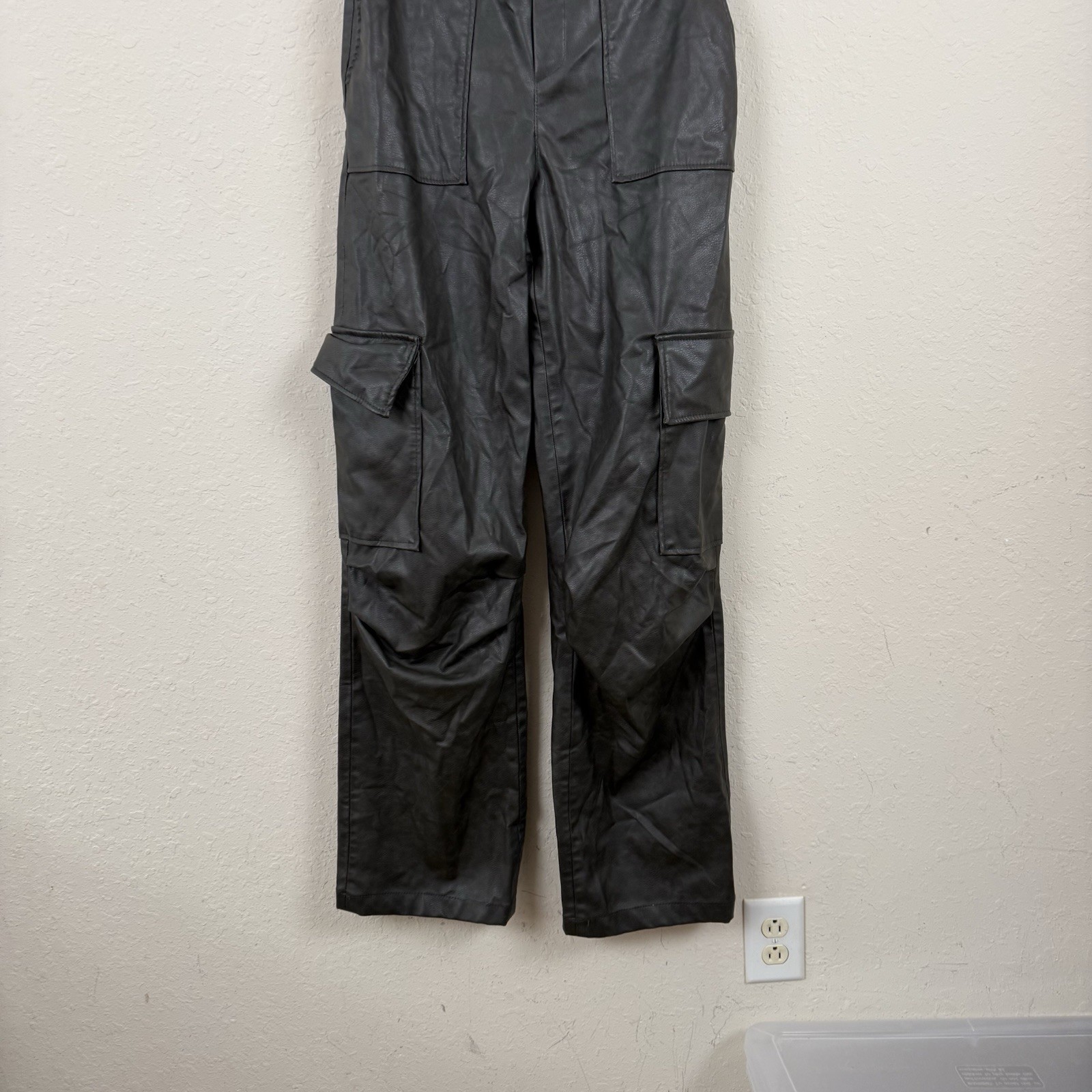 Zara Faux Leather Strapless Jumpsuit Size Small image 2