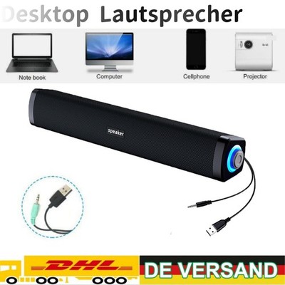 USB PC Lautsprecher Stereo Bass Speaker Multimedia Boxen für Computer Laptop