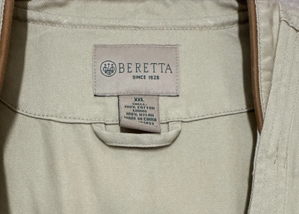 Beretta Shooting Shooters Cargo Pocket Vest Men’s Beige Size XXL - Image 3 of 4