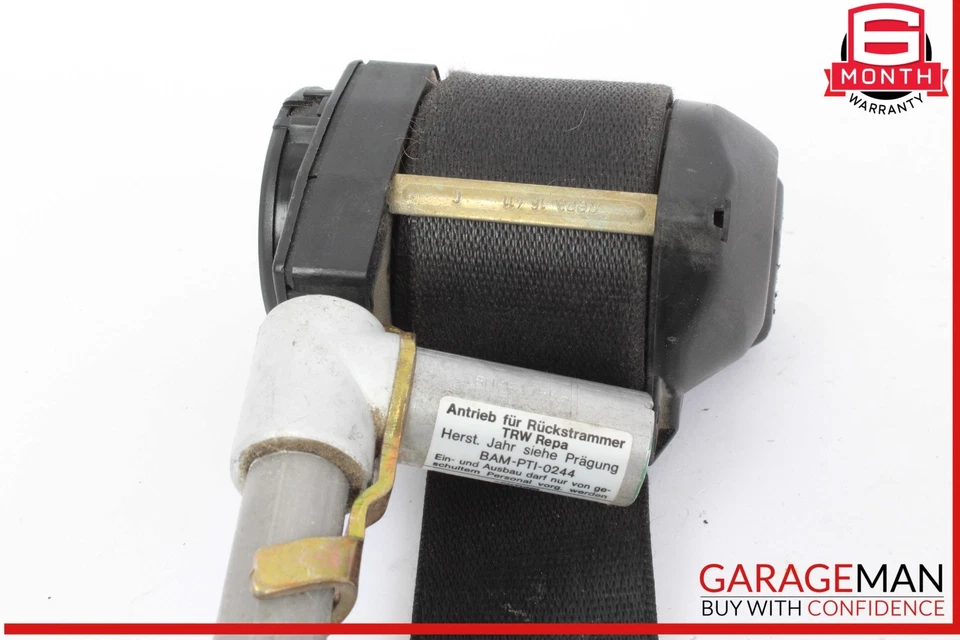 Cinturón de seguridad delantero izquierdo lado conductor negro mercedes w201 190e 190d 84-93 Foto 3 de 4