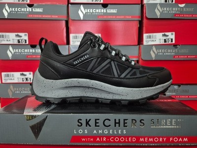SKECHERS HERRENSCHUHE SCHWARZ MEMORY FOAM WALKING URBEX TRAIL GRIP SPORTSCHUH UK 8,5 9
