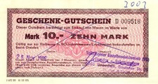 DDR Gutschein 10 Mark 1986 Druck 1980 UNC