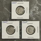 3 1954 P ROOSEVELT DIMES, CIRCULATED, UNGRADED