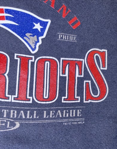 Vtg New England Patriots Sweatshirt 1999 Blue Football NFL Kids Youth Lg 90’s - Picture 4 of 14