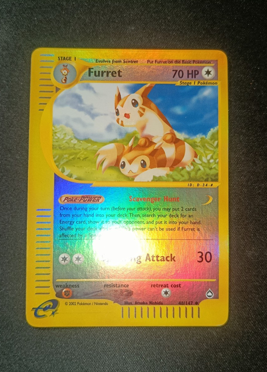 Pokemon Furret 48/147 Aquapolis - Reverse Holo UnCommon ENG NM- Near Mint- WOTC