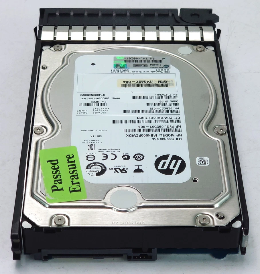 HP HPE Seagate 4TB SAS Festplatte HDD MB4000FCWDK LFF 3,5'' Storage ST4000NM0023 - Bild 4 von 4