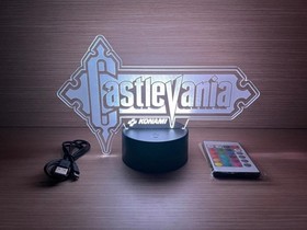 READ INFO - Konami Logo Castlevania Led Lamp & Display NES mega drive Snes Sw