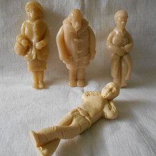 4 Resin Model Railway Figures 0 Gauge Size, Unpainted and Unboxed