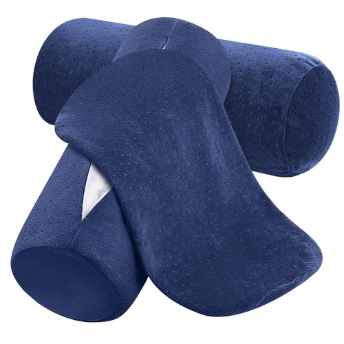 2 Pcs 16 x 6 Inches Velvet Neck Roll Pillow Cover with Zipper, Only Round Nec...