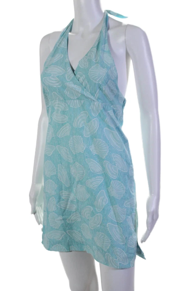 Vestido Lilly Pulitzer Niñas Gráfico Cuello en V Sin Mangas Cuello Atado Azul Talla 14 Foto 2 de 4