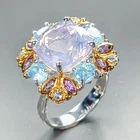GEM 6 ct+ Natural Lavender Quartz Ring 925 Sterling Silver Size 7.5 /R468565