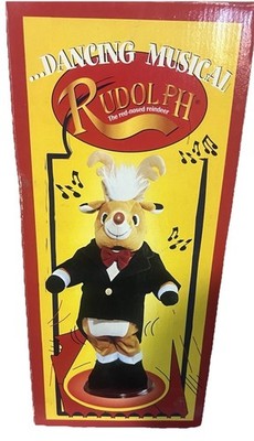 Vtg. 1977Dancing Musical Rudolph The Red Nosed Reindeer Christmas New in box 