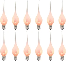 Silicone Dipped Flicker Flame Christmas Candle Light Bulbs, 1W Christmas Replace