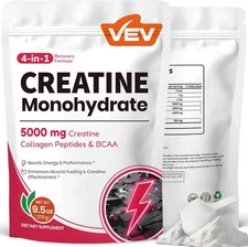 4 in 1 Creatine Monohydrate for Women Powder 5000 mg with Collagen & BCAAs