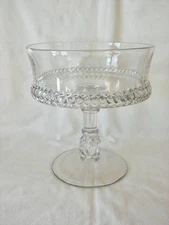 EAPG Antique O'HARA GLASS? Pedestal Bowl/Compote - EXC - 7 1/2" Tall