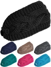 Classic Plain Winter Headband Knitted Women's Ear Warmer Crochet Headwrap