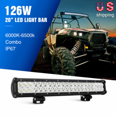 Nilight LED Light Bar 20 Inch 126W Spot Flood Combo Offroad Lights 4WD Truck Car