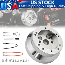 For GM Chevy 5 & 6 Hole Steering Wheel Polished Hub Adapter Flaming River Ididit