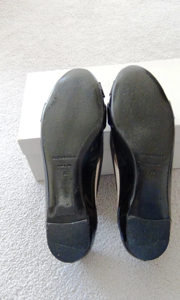 Sapatilhas xadrez e patenteadas Burberry Black tamanho 36 G2U - Imagem 4 de 4