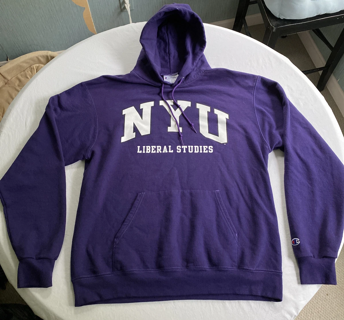 NYU Liberal Studies Hoodie Men s Large Champion Purple eBay