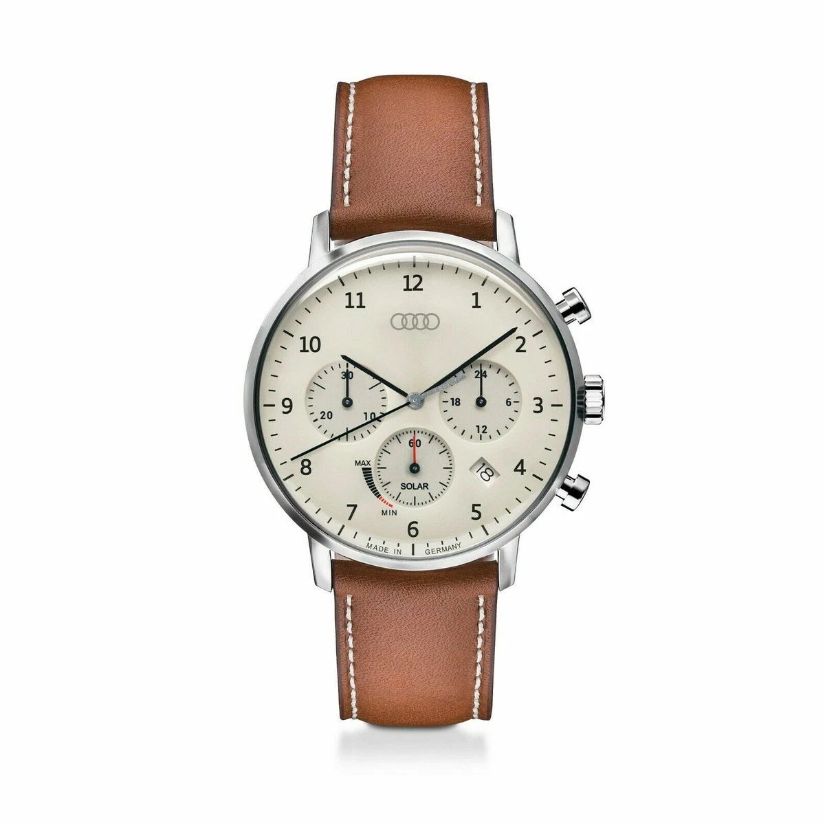 Original Audi Chronograph Solar Beige Brown 3102100100 New eBay