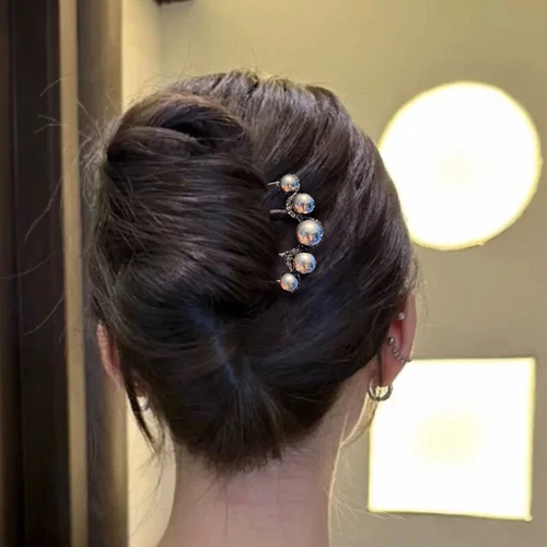 French Pearl Hair Pin U Shaped Hair Fork Hairstyle Bridesmaid Fashion Hair ClipX - Picture 13 of 19