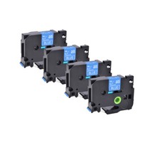 4PK 18MM White on Blue Label Tape for Brother P-Touch PT-D600 TZ545 TZe545