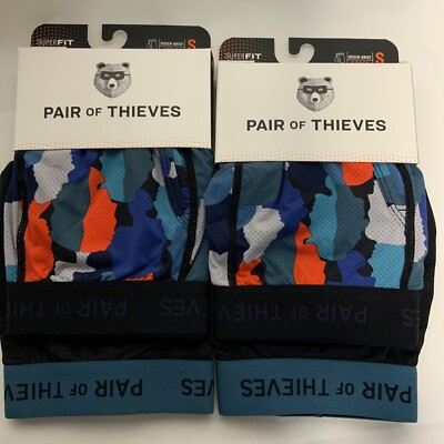 4 Pack Mens Pair of Thieves SuperSoft Boxer Brief Underwear Size Small NEW