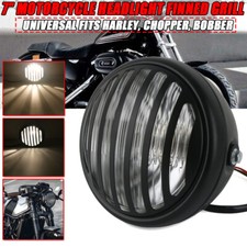 Griglia griglia faro moto 7" copertura Hi/Lo per Harley Bobber Racer