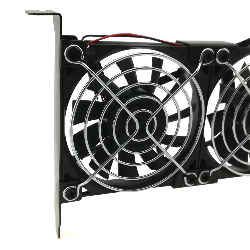 PCIe Video Card Cooler 3 Fans Slim Full Height ATX Bracket 3pin 4pin Power Plug - Image 3 of 4