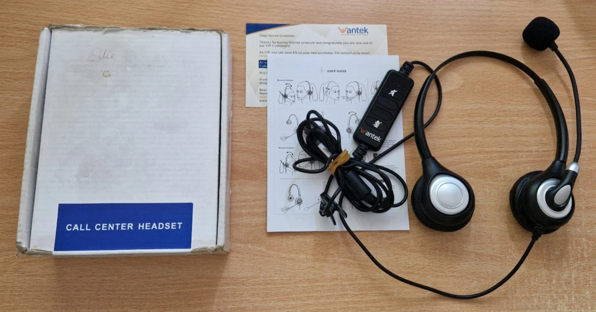Wantek Call Centre Headset Wired USB A602 eBay