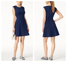 MAISON JULES  CREW  NICKLINE  CAP SLEEVE  FIT & FLARE MINI  DRESS  Sz 8 NWT $ 80