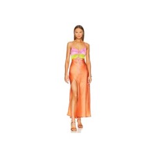 Show Me Your Mumu Calloway Cut Out Dres in Cantaloupe Luxe Satin Size Large NWT