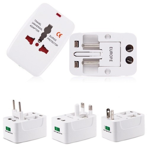 3In1 International Power Socket Plug Adapter Foldable US To EU Travel Aadapters