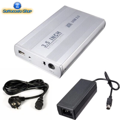 CASE BOX ESTERNO 3.5" SATA IDE USB 2.0/3.0 ALLUMINIO PER HARD DISK ESTERNO