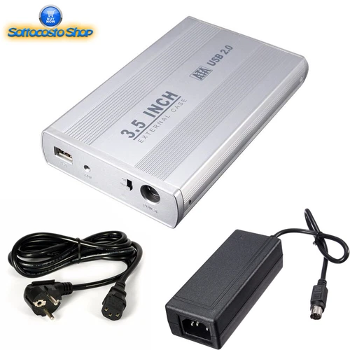 CASE BOX ESTERNO 3.5" SATA IDE USB 2.0/3.0 ALLUMINIO PER HARD DISK ESTERNO