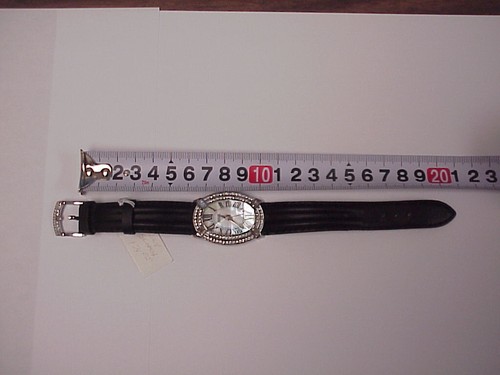 Badgley Mischka BA/1225WMBK Swarovski Crystal Leather Band Women's Watch - Picture 9 of 9