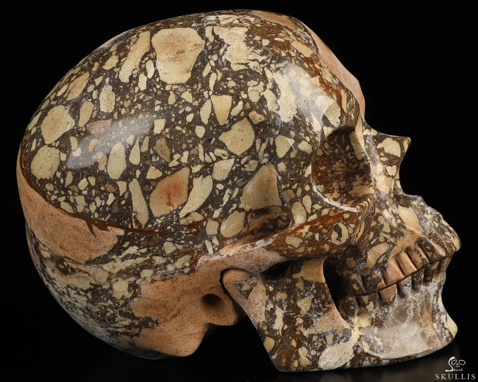 Calavera de cristal tallada a mano de piedra púrpura de Brasil de 5.1", súper realista, curativa Foto 4 de 4