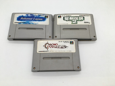 Lot 3 Chrono Trigger Seiken 2 Bahamut Lagoon Super Famicom SNES Nintendo Japan
