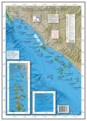 California Fishing Maps Charts South Orange County and Laguna Coast Laminated