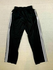 Adidas Jogger Track Gym Pants Straight Leg Youth size L Black 3 Stripe.MINT cond