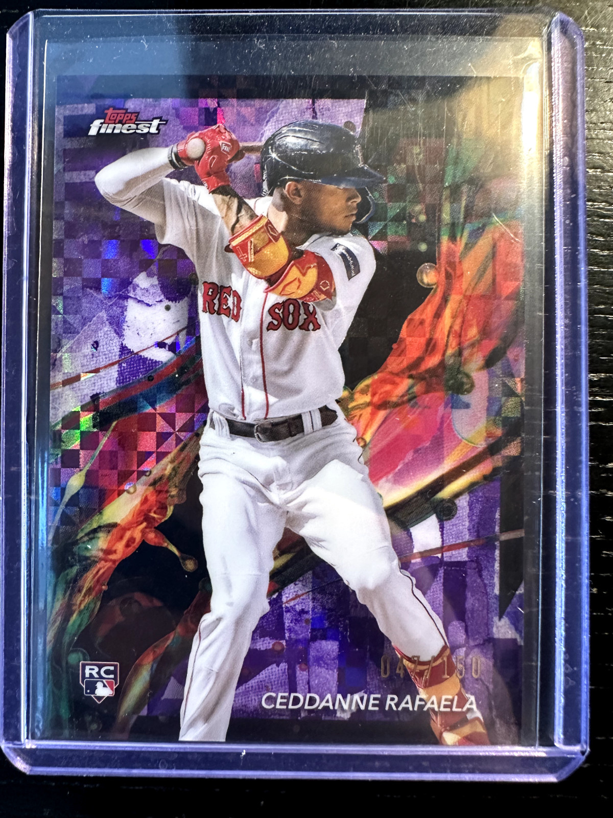 2024 Topps Finest Common Purple Checkerboard #18 Ceddanne Rafaela (RC) /150