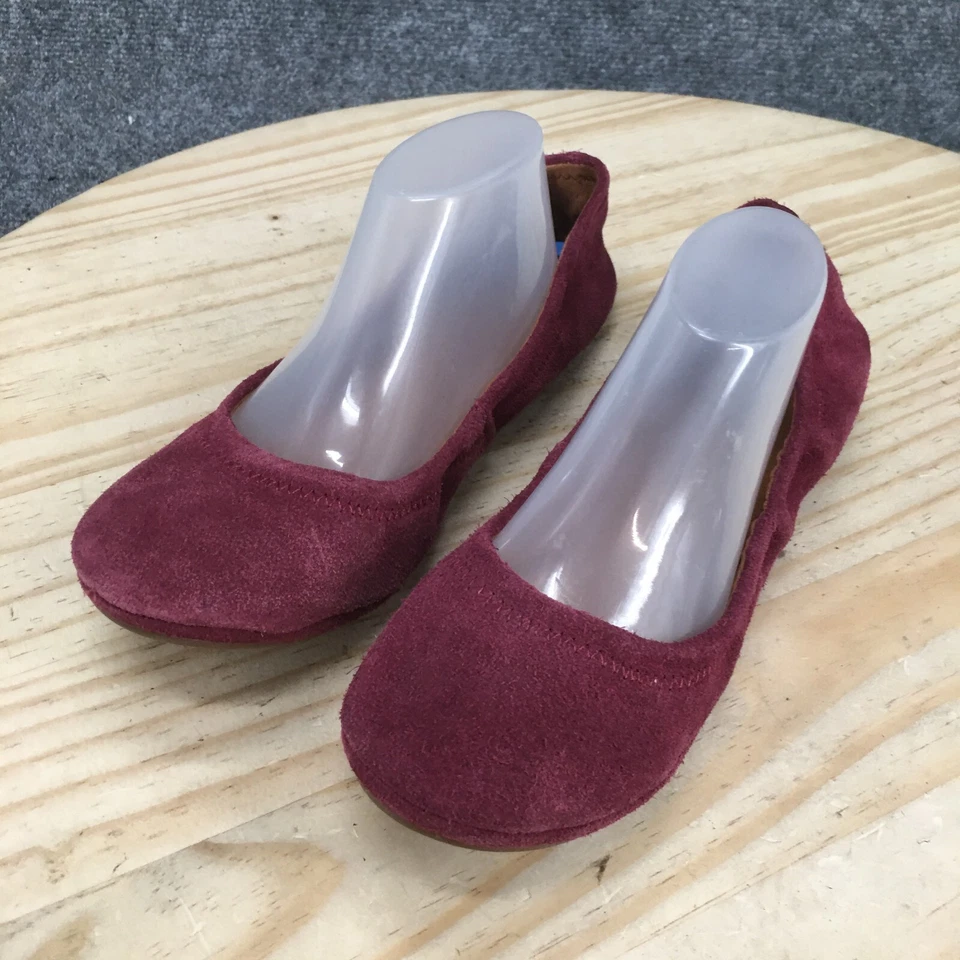 Zapatos planos de ballet Lucky Brand para mujer 7,5 M Erin sin cordones gamuza borgoña NUEVO Foto 3 de 4