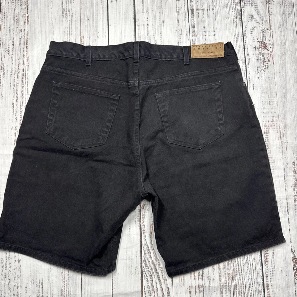 SHORTS JEANS AMERICANO PERRY ELLIS MASCULINO TAMANHO 40* 39* PRETO Y2K HIP HOP - Imagem 4 de 4