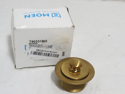 Moen Brushed Gold Push-N-Lock Tub and Shower Drain T90331BG