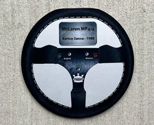 Wow Ayrton Senna 1988 Mp4/4 F1 Steering Wheel racing metal Wall Art In HD