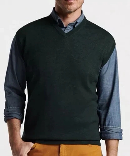 NWT Peter Millar Crown Autumn Crest V-neck Sweater Vest Mens Sz XL Black $160